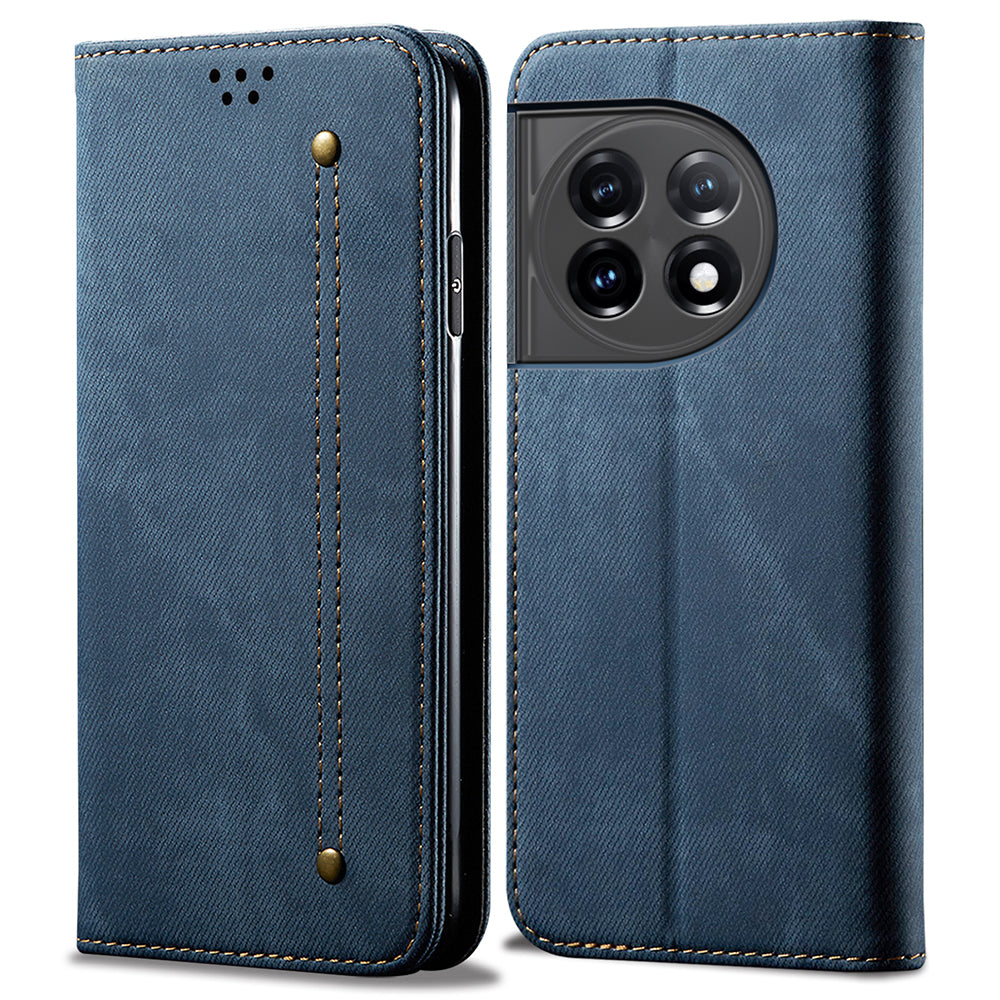 PU Leather Phone Stand Case for OnePlus 11 5G Jeans Cloth Texture Cell Phone Wallet Cover PU Leather Phone Stand Case for OnePlus 11 5G Jeans Cloth Texture Cell Phone Wallet Cover